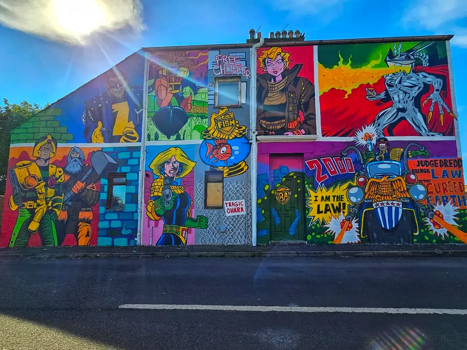 I Am the Law — Judge Dredd mural in Ardrossan, North Ayrshire